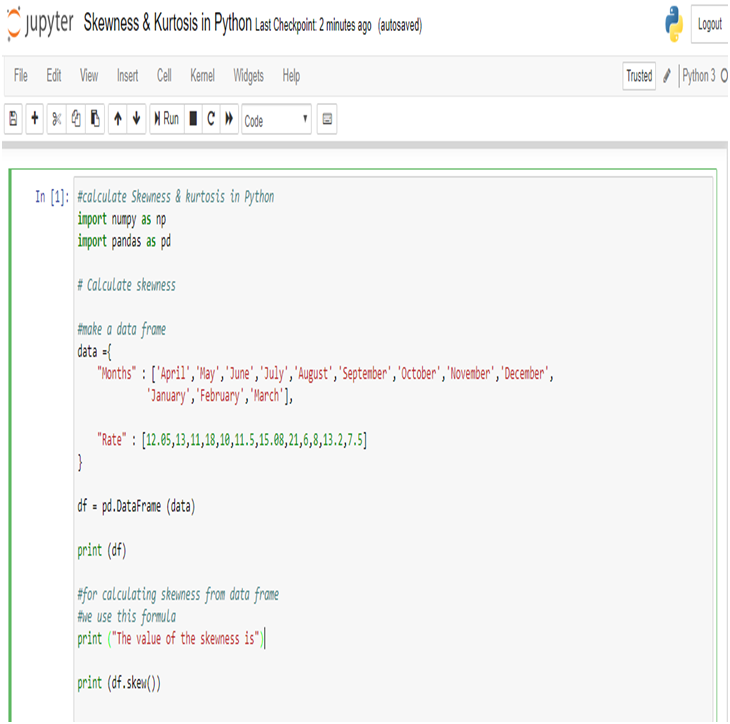 Calculate Skewness & Kurtosis in Python: